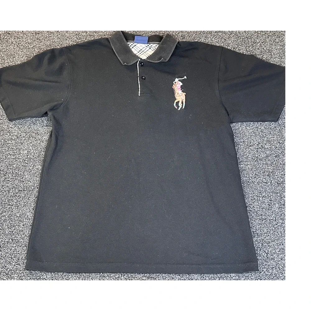 Polo Ralph Lauren Mens XXL Black Big Pony Short Sleeve‎ Cotton Pique Polo Shirt